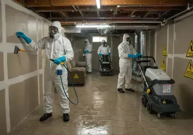 Basement Moisture Removal and Structural Drying process in Pace, FL